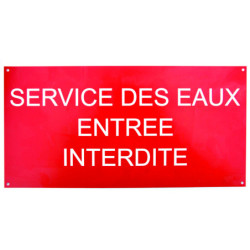 Plaque "SERVICE DES EAUX...