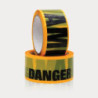 Lot de 10 rubalises noire/jaune "Danger amiante"