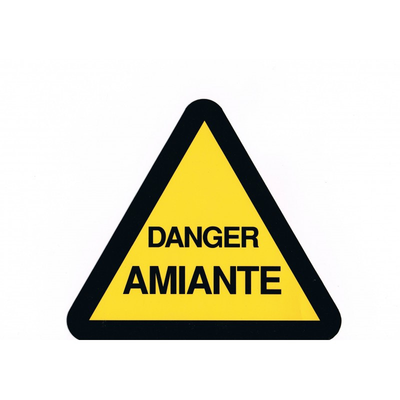 Lot de 10 étiquettes triangulaires "Danger amiante"